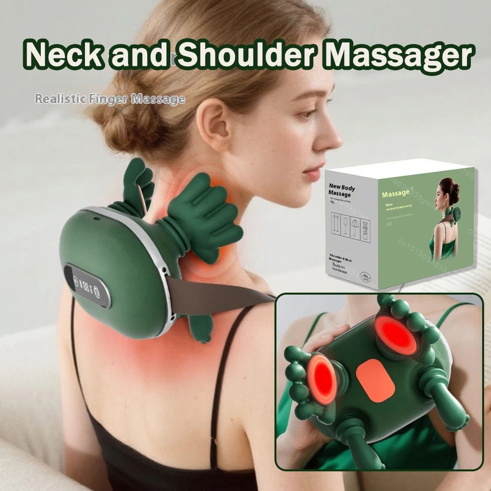 Electric Neck and Shoulder Muscle Massager Heated Back Massagers Smart Kneading Muscles Massage Pillow Leg Body Christmas Gift