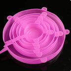 6 Pcs Silicone Cover  Stretch Lids for Kitchen Microwave Food Covers Bowl Caps Elastic Silicone Lid Cap Universal Adaptable Lids