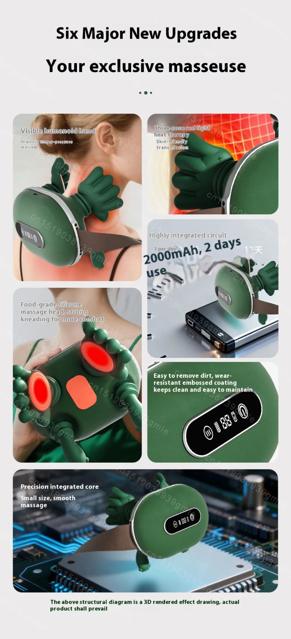 Electric Neck and Shoulder Muscle Massager Heated Back Massagers Smart Kneading Muscles Massage Pillow Leg Body Christmas Gift