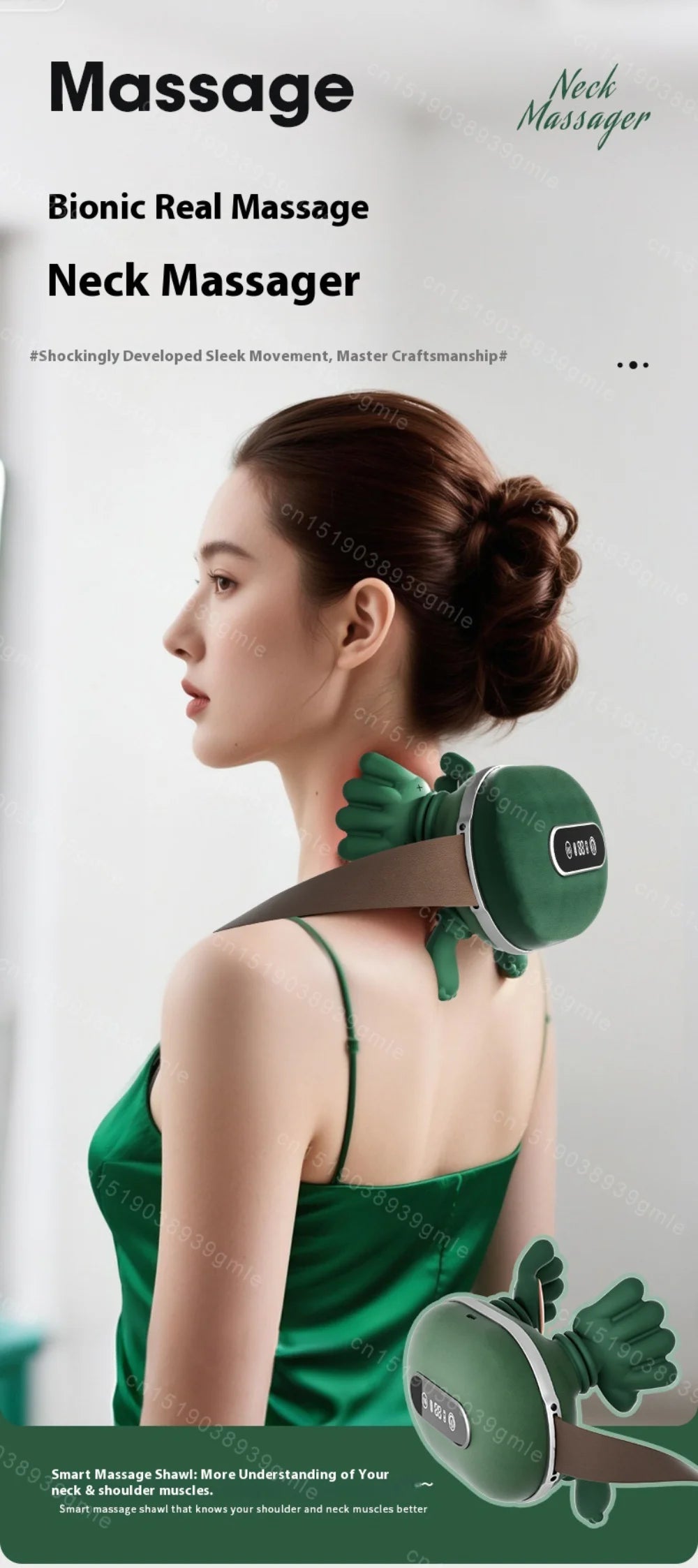 Electric Neck and Shoulder Muscle Massager Heated Back Massagers Smart Kneading Muscles Massage Pillow Leg Body Christmas Gift