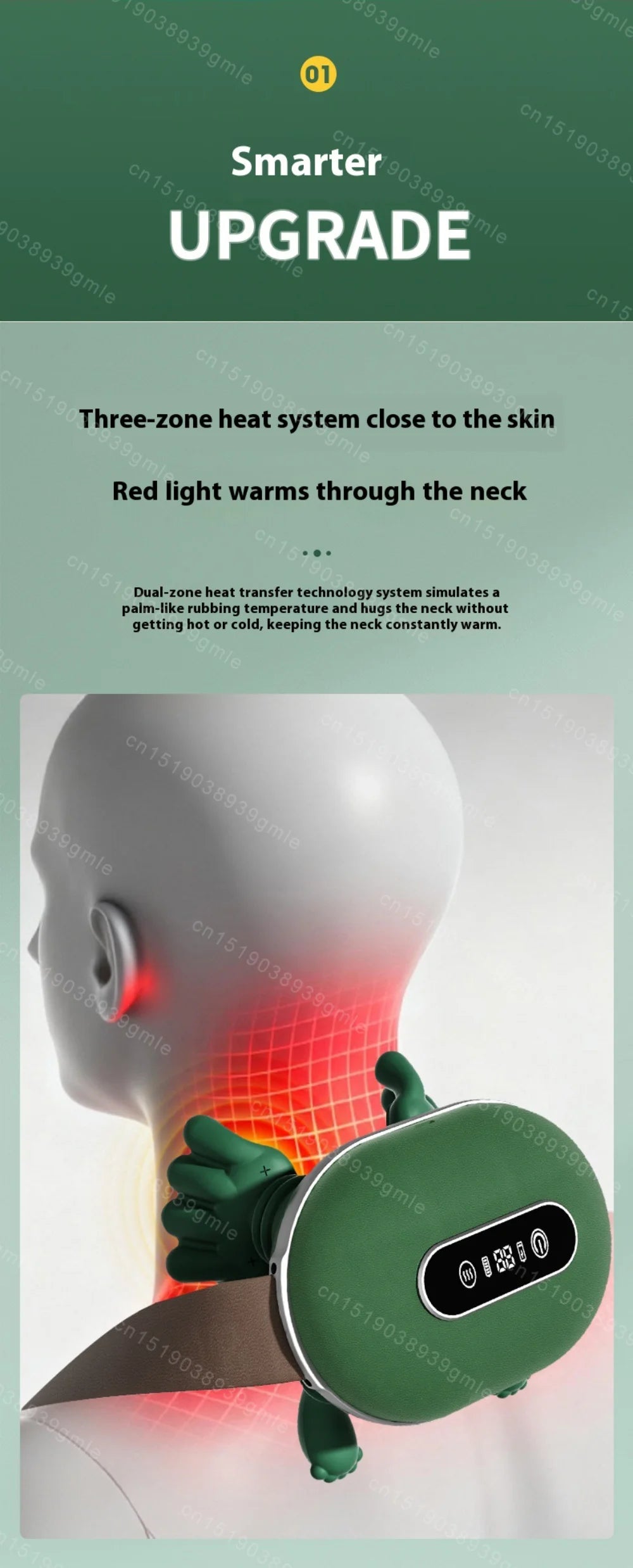 Electric Neck and Shoulder Muscle Massager Heated Back Massagers Smart Kneading Muscles Massage Pillow Leg Body Christmas Gift