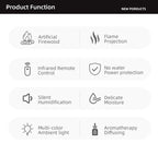 Fireplace Aroma Diffuser 150ml 7 Color Flame With Remote Control Cool Mist Humidifier Auto ShutOff Timer For Home Office