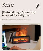 Fireplace Aroma Diffuser 150ml 7 Color Flame With Remote Control Cool Mist Humidifier Auto ShutOff Timer For Home Office